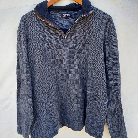Chaps Half Zip Gray Pull Over Sweater Men's Sz XL - Picture 1 of 4